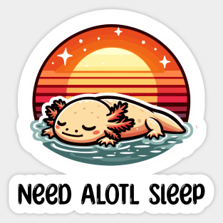 Kawaii Axolotl Sleeping Sticker